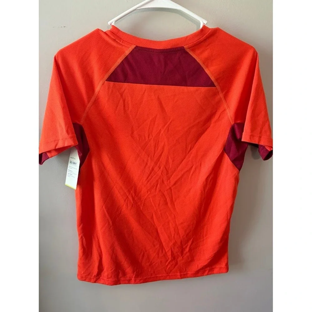 Old Navy‎ Active Go-Dry Boys XL 14-16 Orange Maroon Athletic T-Shirt NWT